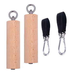 1 Pair Pull up Handle Wooden Grip Strengthener Exerciser Training Tools for Grip Strength Core Workout Rock Climbing Bouldering