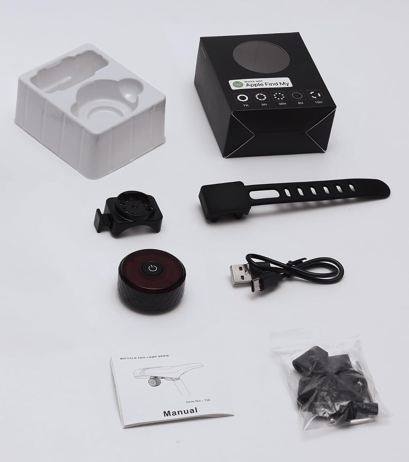 Bike Tail Light Smart Tracker: Dual Installation Methods, Supports GPS Positioning, Type-C Rechargeable, 400Mah Battery, 5 Light Modes, Ultra Bright LED Back Lights for Bicycle Road Mountain