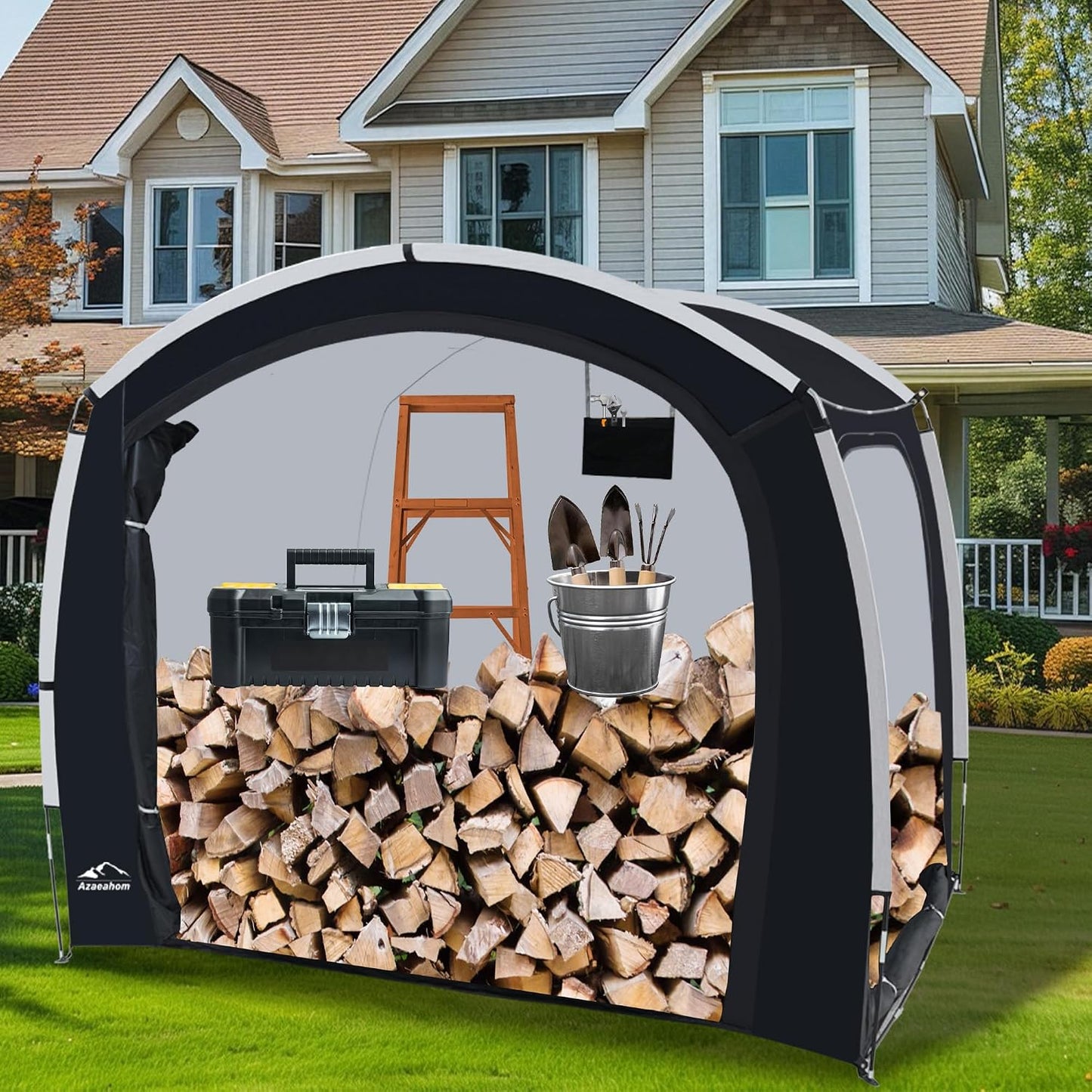 Bike Storage Shed Tent Waterproof Outdoor Side Access Portable XL | for Motorcycle Garden Tools Lawn Mower, Protects Bicycle, Compact Storage, Durable Water Resistant Material Outdoor Shelter