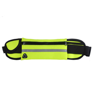 Velocity water-resistant sports running belt and fanny pack - full product view green
