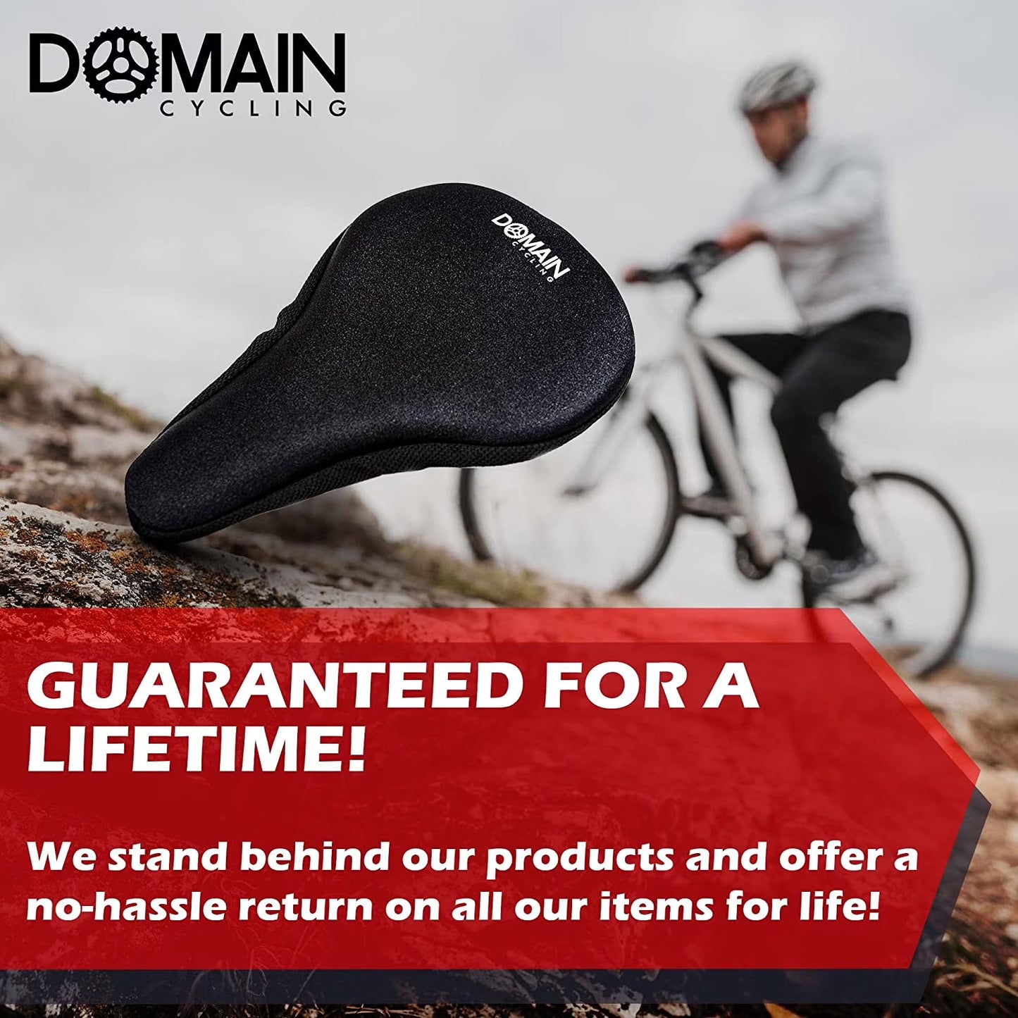 Gel Bike Seat Cushion Cover for Indoor & Outdoor Bikes, 10.5 X 7 In
