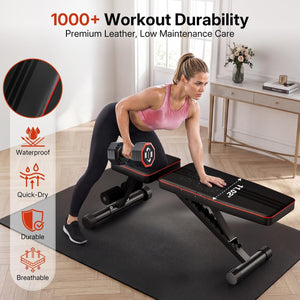 Adjustable Weight Bench for Bench Press, Heavy Duty Stable Workout Bench Foldable Weight Benches for Home Gym, Incline/Decline 90 Degree Bench Exercise Bench