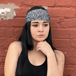 Extra-wide athletic headband for running and gym - close up