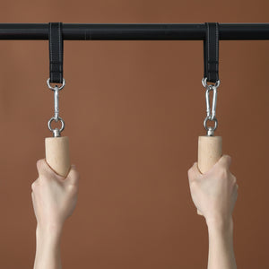 1 Pair Pull up Handle Wooden Grip Strengthener Exerciser Training Tools for Grip Strength Core Workout Rock Climbing Bouldering