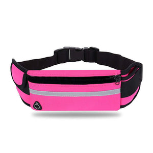 Velocity water-resistant sports running belt and fanny pack - full product view pink