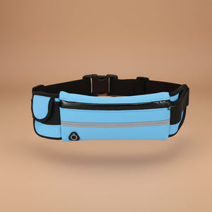 Velocity water-resistant sports running belt and fanny pack - full product view blue