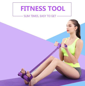 Portable fitness resistance band with foot pedal - product overview