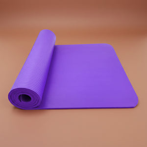 Large non-slip yoga mat rolled up - portable and lightweight