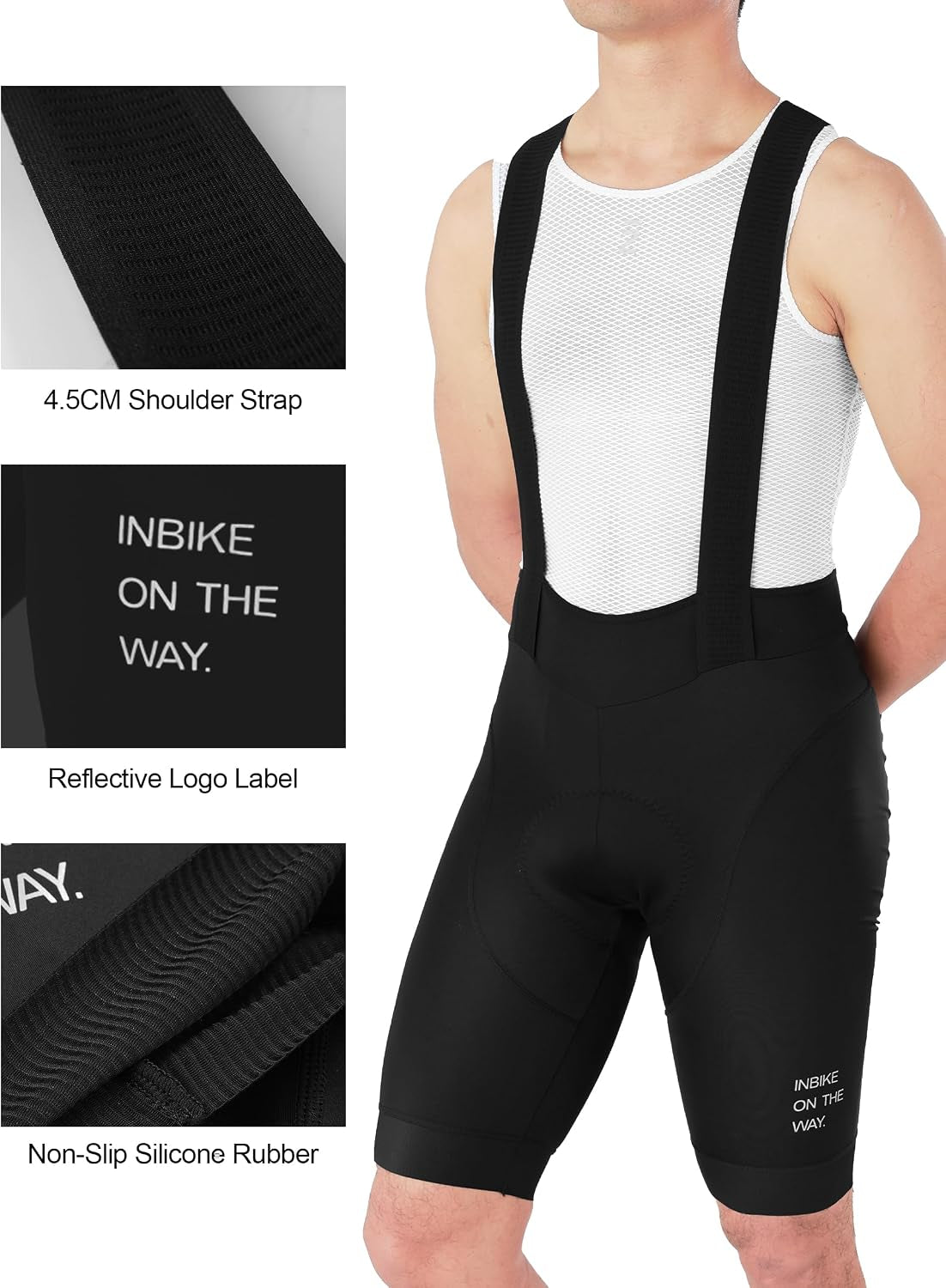 Men'S Cycling Bib Shorts Padded Bike Shorts for Men Breathable Biking Shorts,Road Bike Bib Shorts