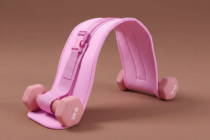 Pink padded hip-thrust belt with side straps