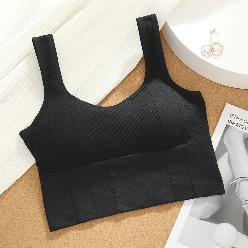 Women Seamless Sports Bra Breathable Fitness Crop Top Beautiful Back Push up Underwear Slim Elastic Sleeveless Vest