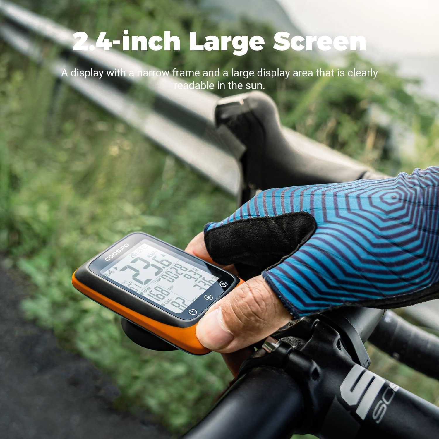 Bike Computer Wireless GPS, Cycling Computer GPS Bike Tracker with Bluetooth/Ant+, Waterproof Bicycle Computer GPS Speedometer with Auto Backlight, 2.4 Inch LCD Display