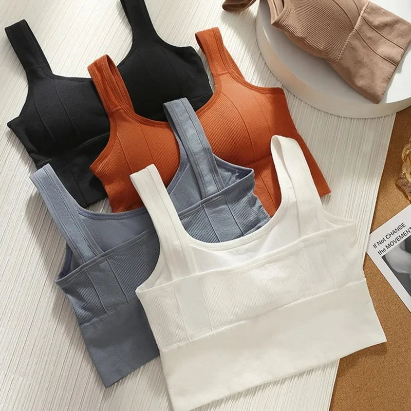 Women Seamless Sports Bra Breathable Fitness Crop Top Beautiful Back Push up Underwear Slim Elastic Sleeveless Vest