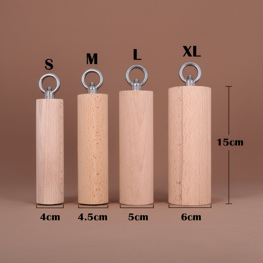 1 Pair Pull up Handle Wooden Grip Strengthener Exerciser Training Tools for Grip Strength Core Workout Rock Climbing Bouldering