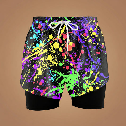 Men'S Swim Trunks with Compression Liner, Quick Dry Mens 2 in 1 Swimming Trunks Men Beach Bathing Suits Swimsuit