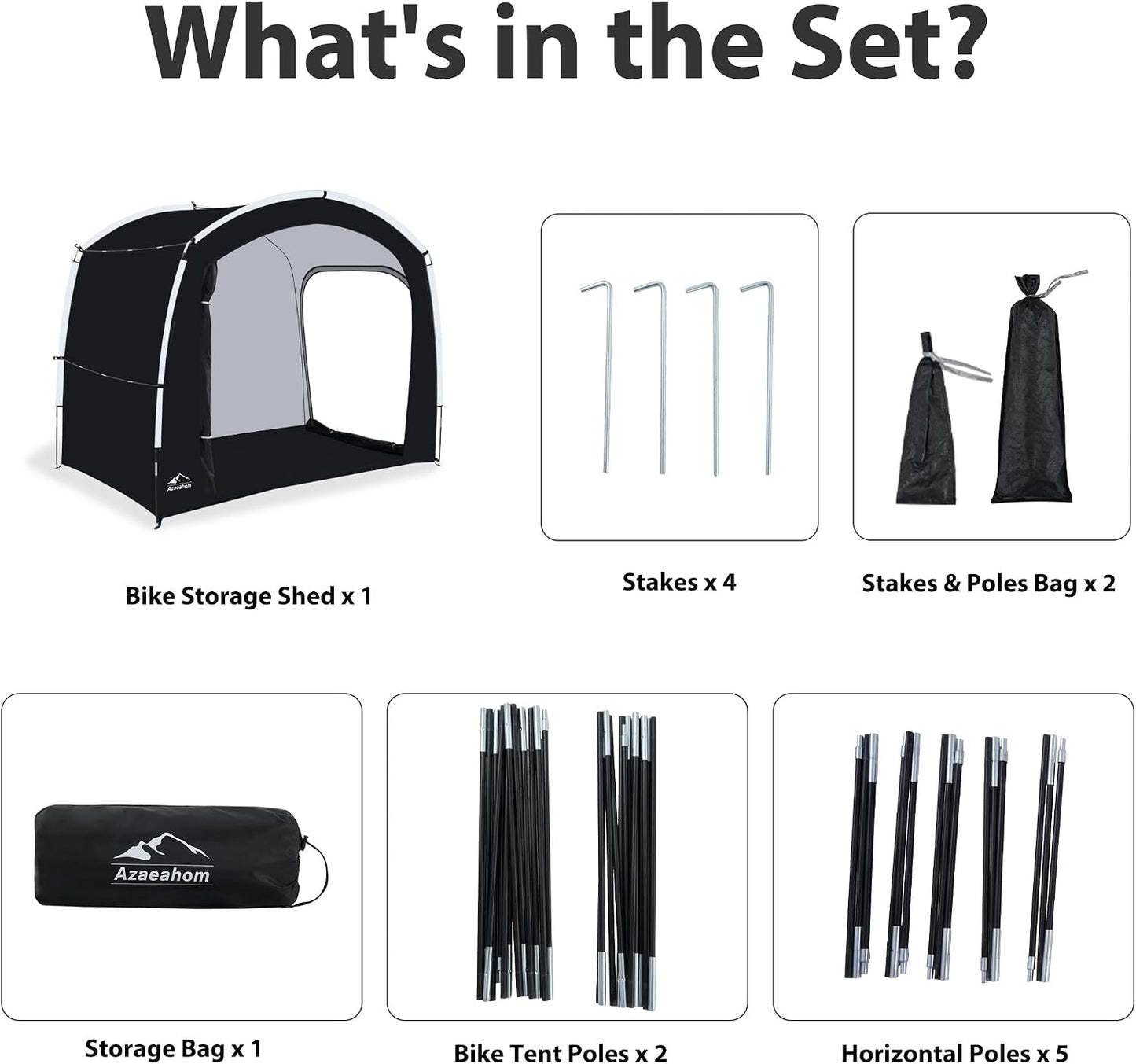 Bike Storage Shed Tent Waterproof Outdoor Side Access Portable XL | for Motorcycle Garden Tools Lawn Mower, Protects Bicycle, Compact Storage, Durable Water Resistant Material Outdoor Shelter