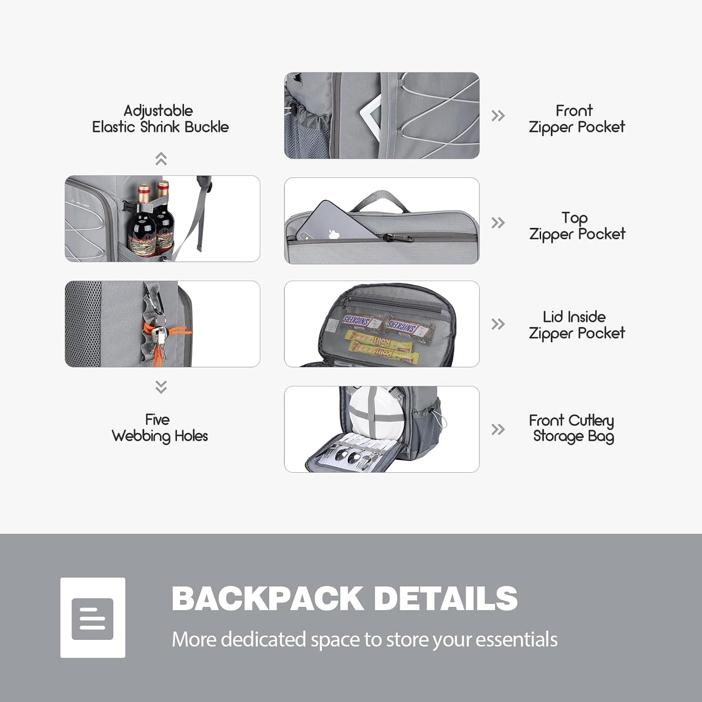 Cooler Backpack,35 Can Backpack Cooler Leakproof,Insulated Soft Cooler Bag,Camping Cooler,Beach Cooler,Ice Chest Backpack,Lightweight Travel Cooler Lunch Backpack for Hiking,Shopping