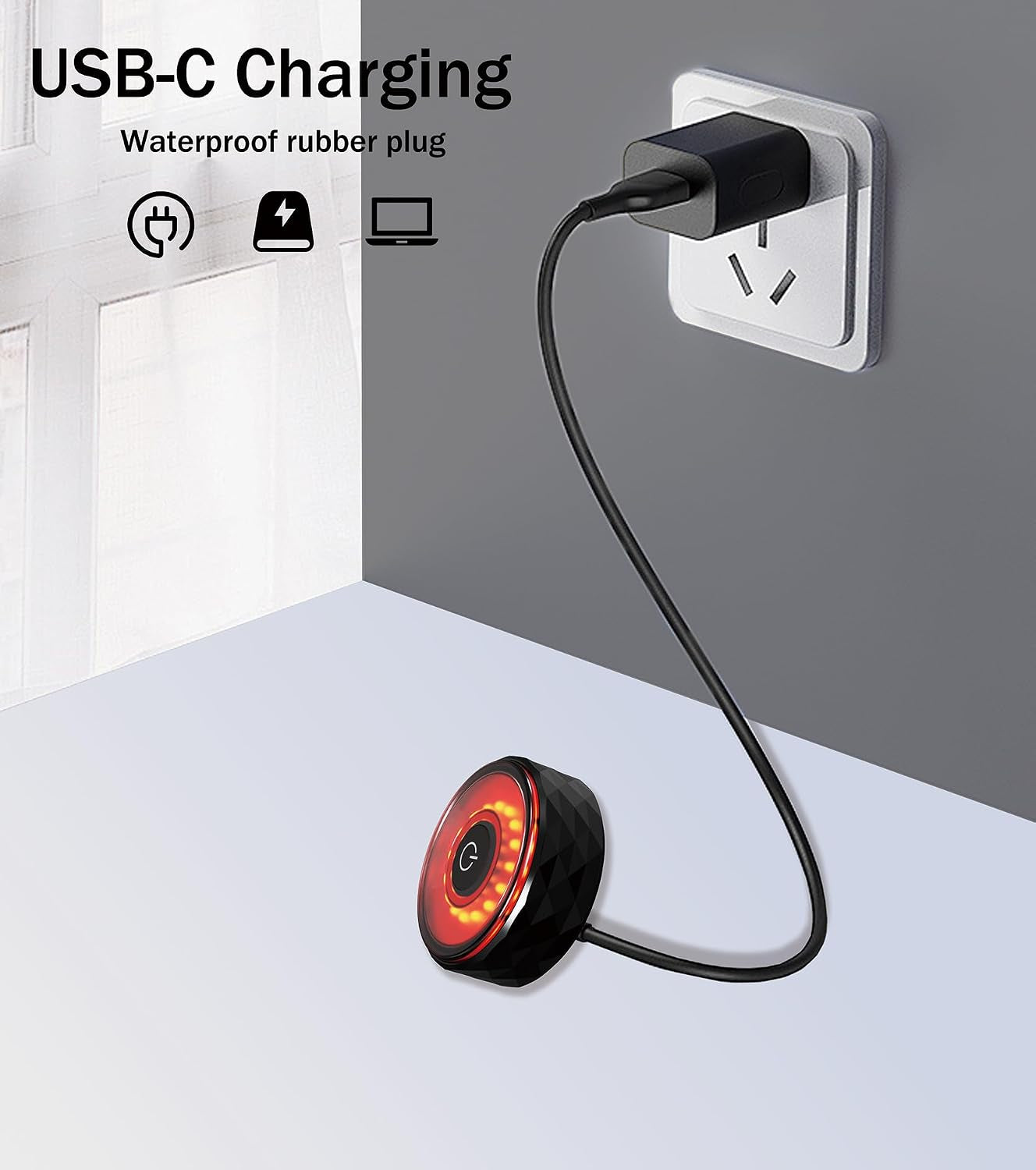 Bike Tail Light Smart Tracker: Dual Installation Methods, Supports GPS Positioning, Type-C Rechargeable, 400Mah Battery, 5 Light Modes, Ultra Bright LED Back Lights for Bicycle Road Mountain