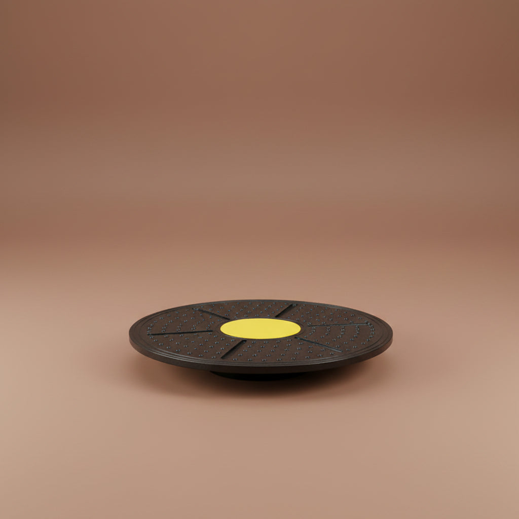 Compact balance trainer board with textured grip surface