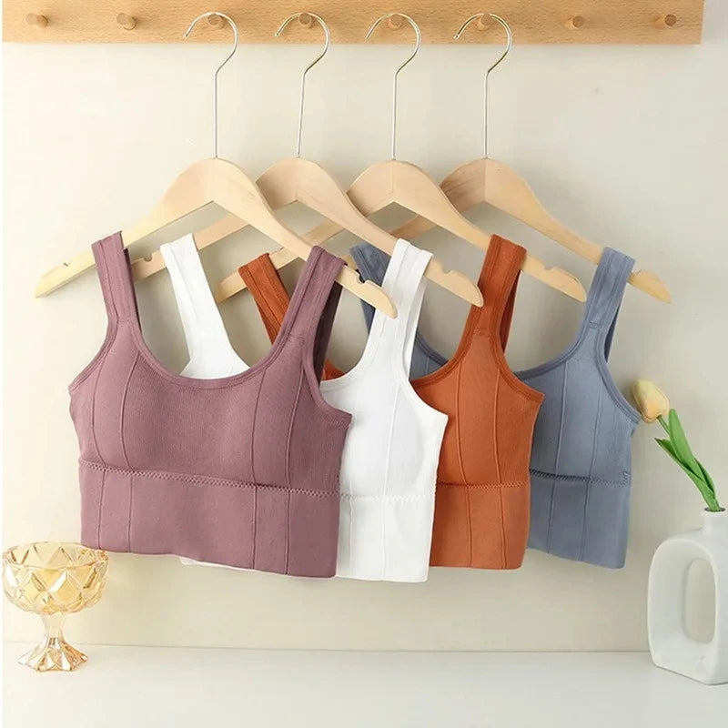 Women Seamless Sports Bra Breathable Fitness Crop Top Beautiful Back Push up Underwear Slim Elastic Sleeveless Vest