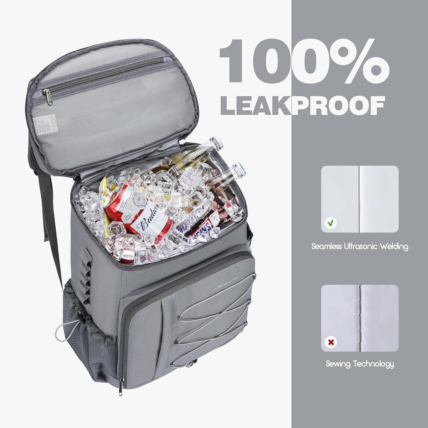 Cooler Backpack,35 Can Backpack Cooler Leakproof,Insulated Soft Cooler Bag,Camping Cooler,Beach Cooler,Ice Chest Backpack,Lightweight Travel Cooler Lunch Backpack for Hiking,Shopping