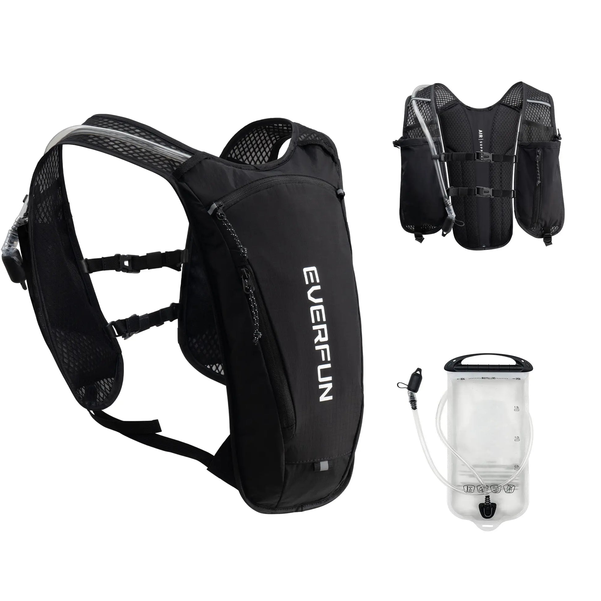 Everfun Hydration Backpack - Small Running & Hiking Vest Backpack with 1.5L Water Bladder for Outdoor Activities