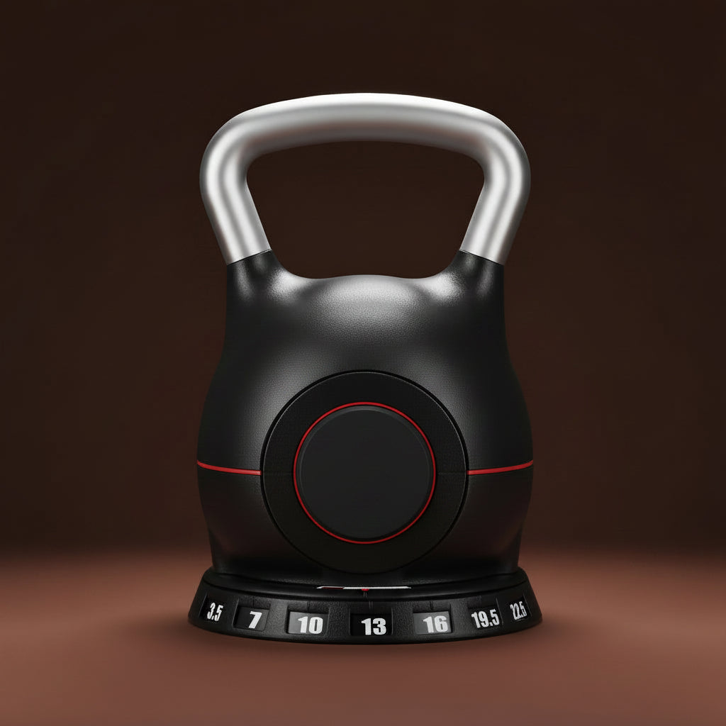 Kettlebell, Adjustable Kettlebell with 7 Weight Levels (3.5, 7, 10, 13, 16, 19.5, 22.5 Lbs), Die-Cast Aluminum and ABS Material, for Grip Strength Training, Full-Body Workout & Cross-Training