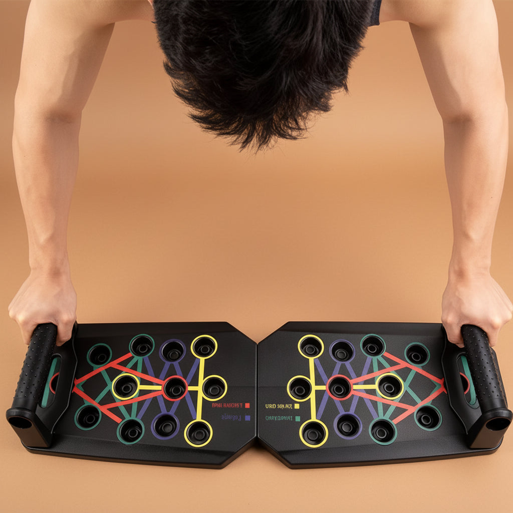 Portable Foldable Push-Up Board Set with Handles Multifunctional Fitness Equipment for Chest Abdomen Arms Back Training