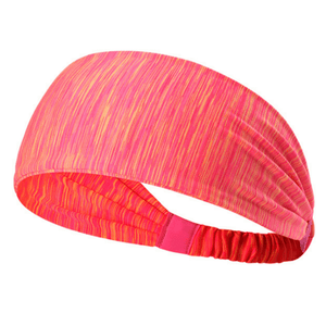 Wide sweat-wicking sport headband for all athletic activities - full view red