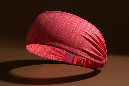 Red patterned extra-wide fabric headband