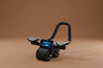 Side view of an abdominal roller with support frame