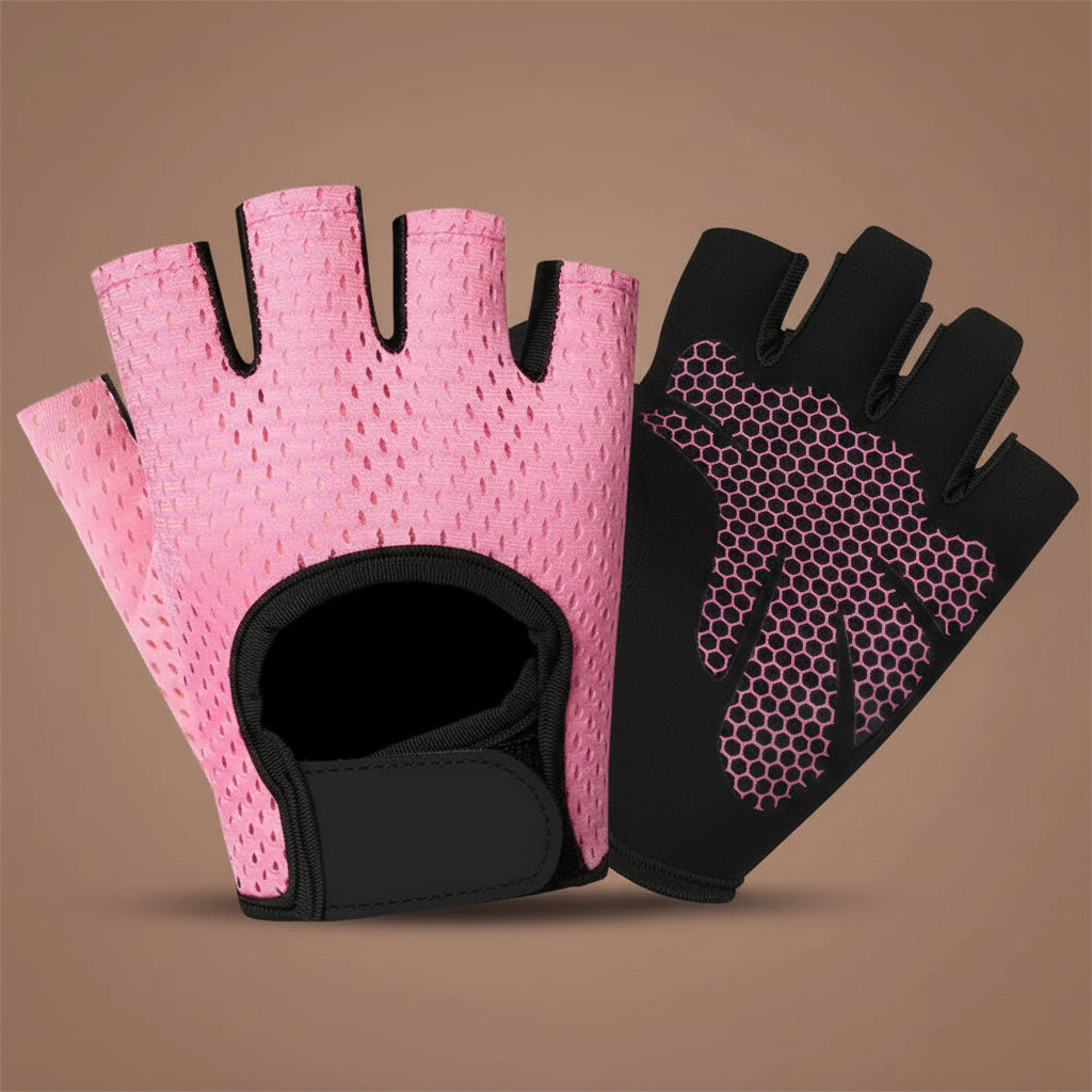 Summer Women Men Silicone Non-Slip Sweat-Proof Breathable Fitness Sports Outdoor Bike Half-Finger Gloves Gym Power Bicycle Glove