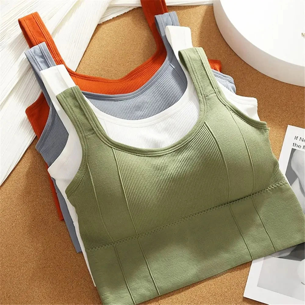 Women Seamless Sports Bra Breathable Fitness Crop Top Beautiful Back Push up Underwear Slim Elastic Sleeveless Vest