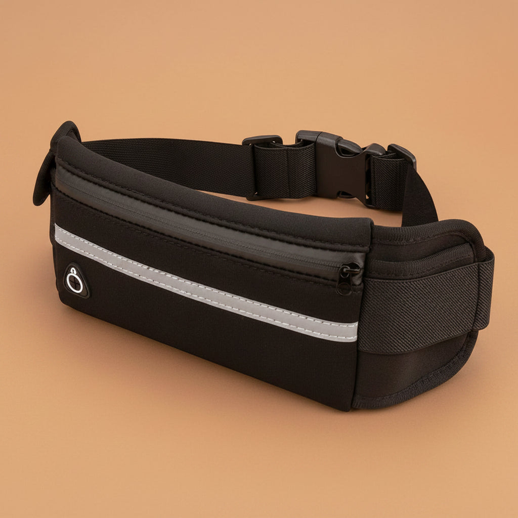 Velocity running fanny pack  interior storage compartment view