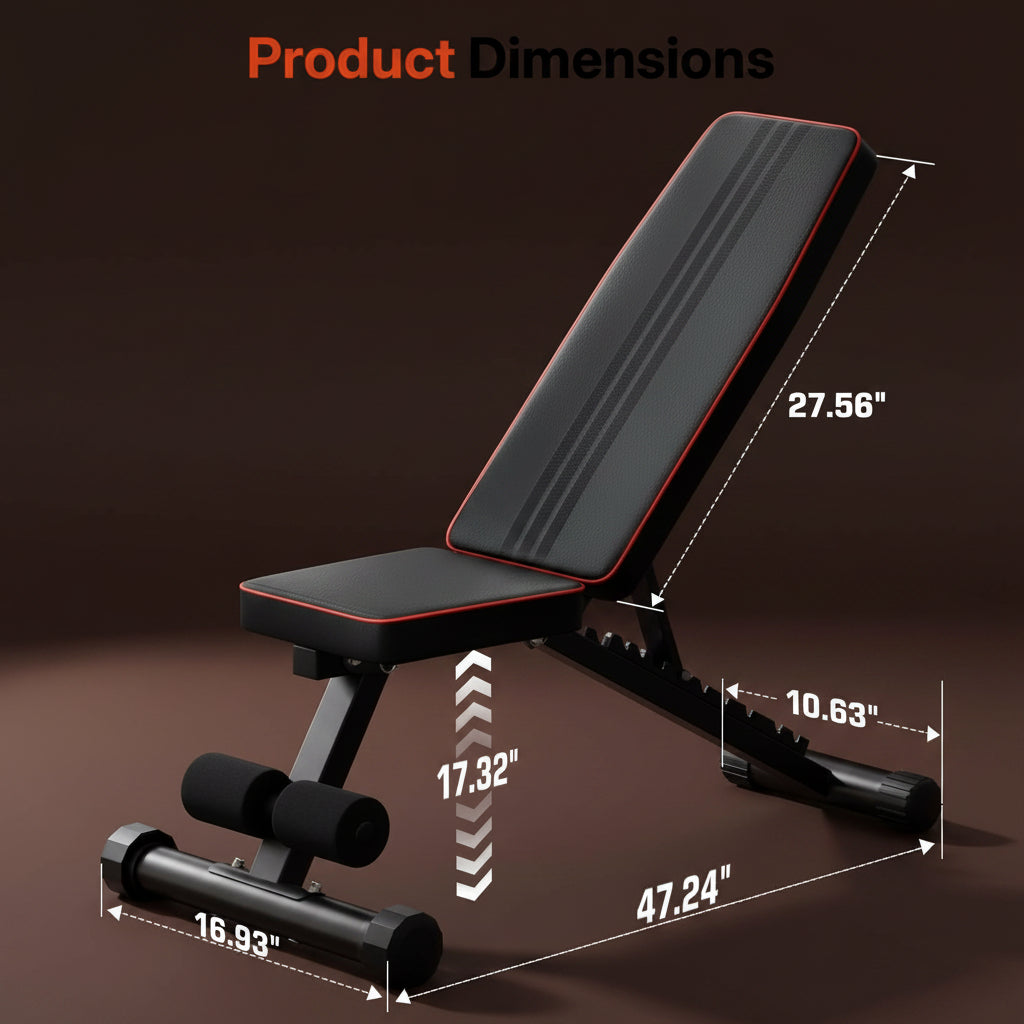 Adjustable Weight Bench for Bench Press, Heavy Duty Stable Workout Bench Foldable Weight Benches for Home Gym, Incline/Decline 90 Degree Bench Exercise Bench