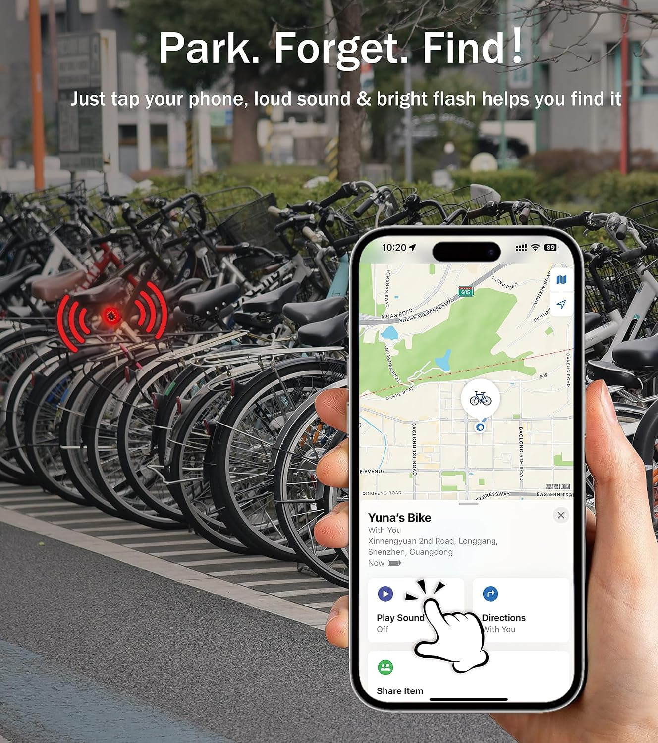 Bike Tail Light Smart Tracker: Dual Installation Methods, Supports GPS Positioning, Type-C Rechargeable, 400Mah Battery, 5 Light Modes, Ultra Bright LED Back Lights for Bicycle Road Mountain