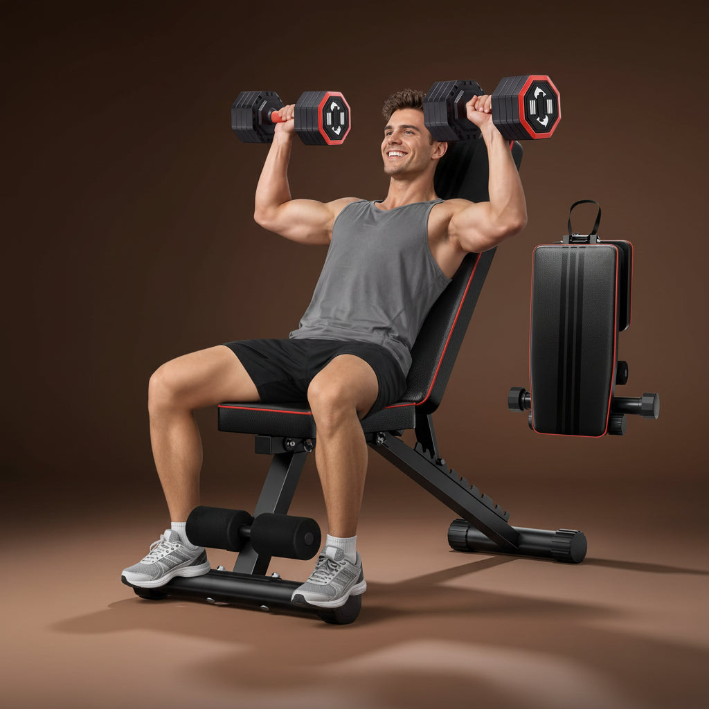 Adjustable Weight Bench for Bench Press, Heavy Duty Stable Workout Bench Foldable Weight Benches for Home Gym, Incline/Decline 90 Degree Bench Exercise Bench