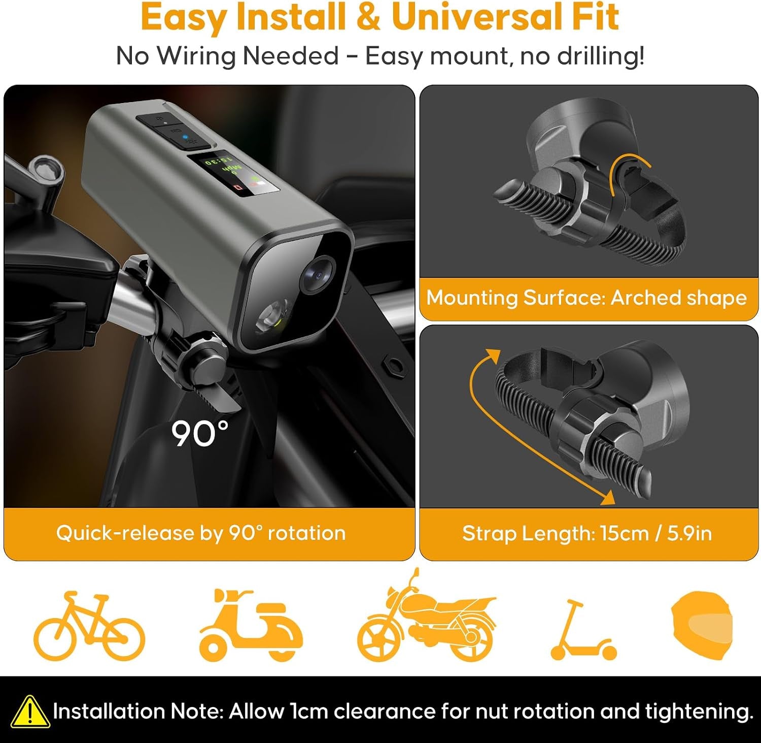 Action Camera for Bike 4K 30Fps with GPS Tracker, Bicycle Dash Cam | IP65 Waterproof, Anti-Shake Sport DV, Wireless Motorcycle Cycling Speedometer and Odometer, Free 64G Card, Computer with APP