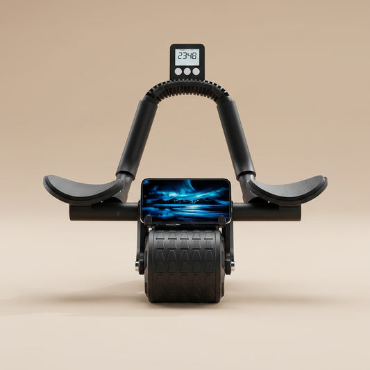 Elbow Support Automatic Rebound Abdominal Wheel Core Muscle Ab Trainer with Counter Display Fitness Exercise Roller Wheel