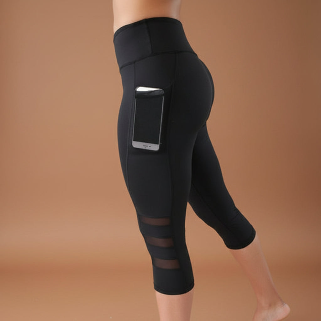 Women's capri sport leggings for yoga and gym  full length view