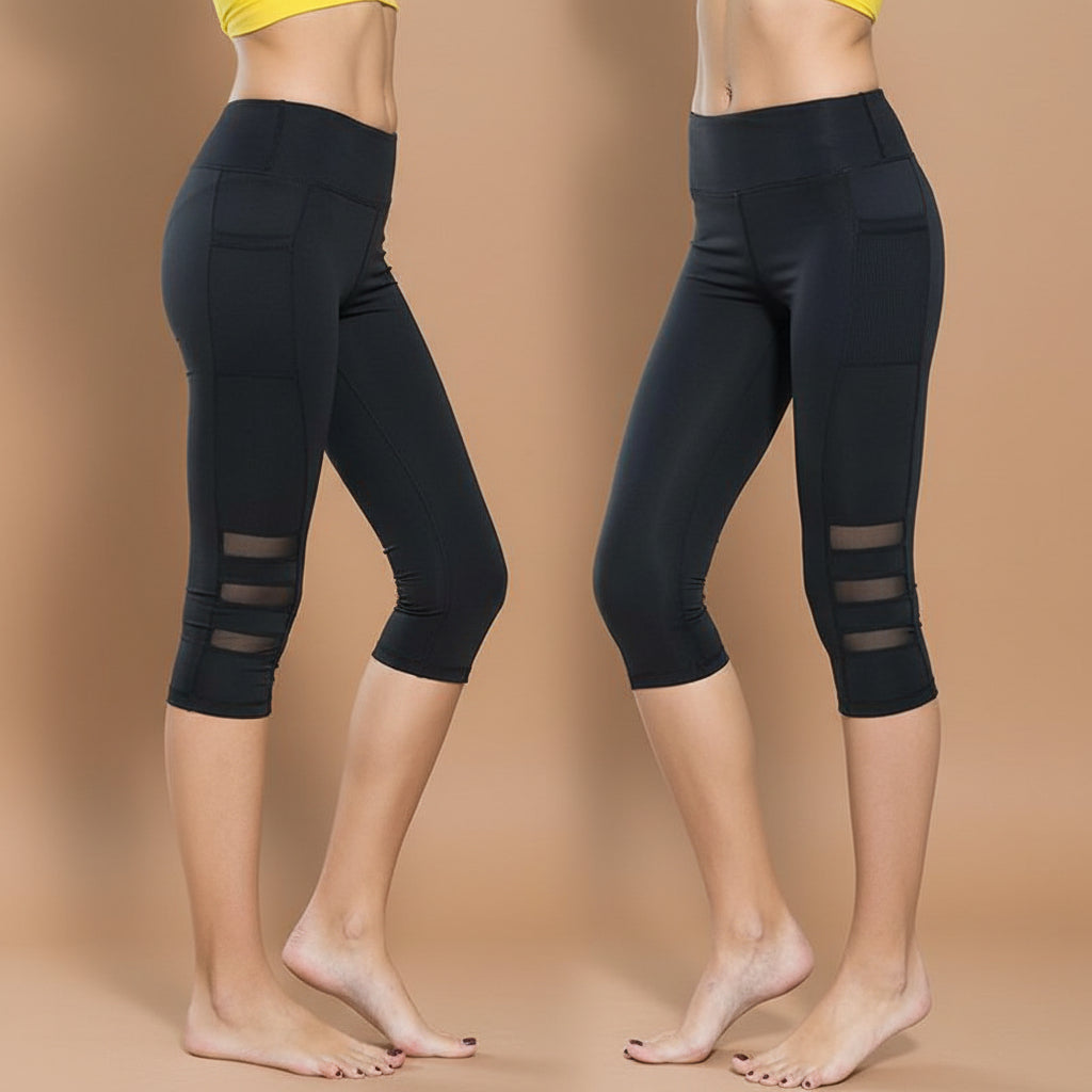 Capri sport leggings for women doing yoga  lifestyle shot