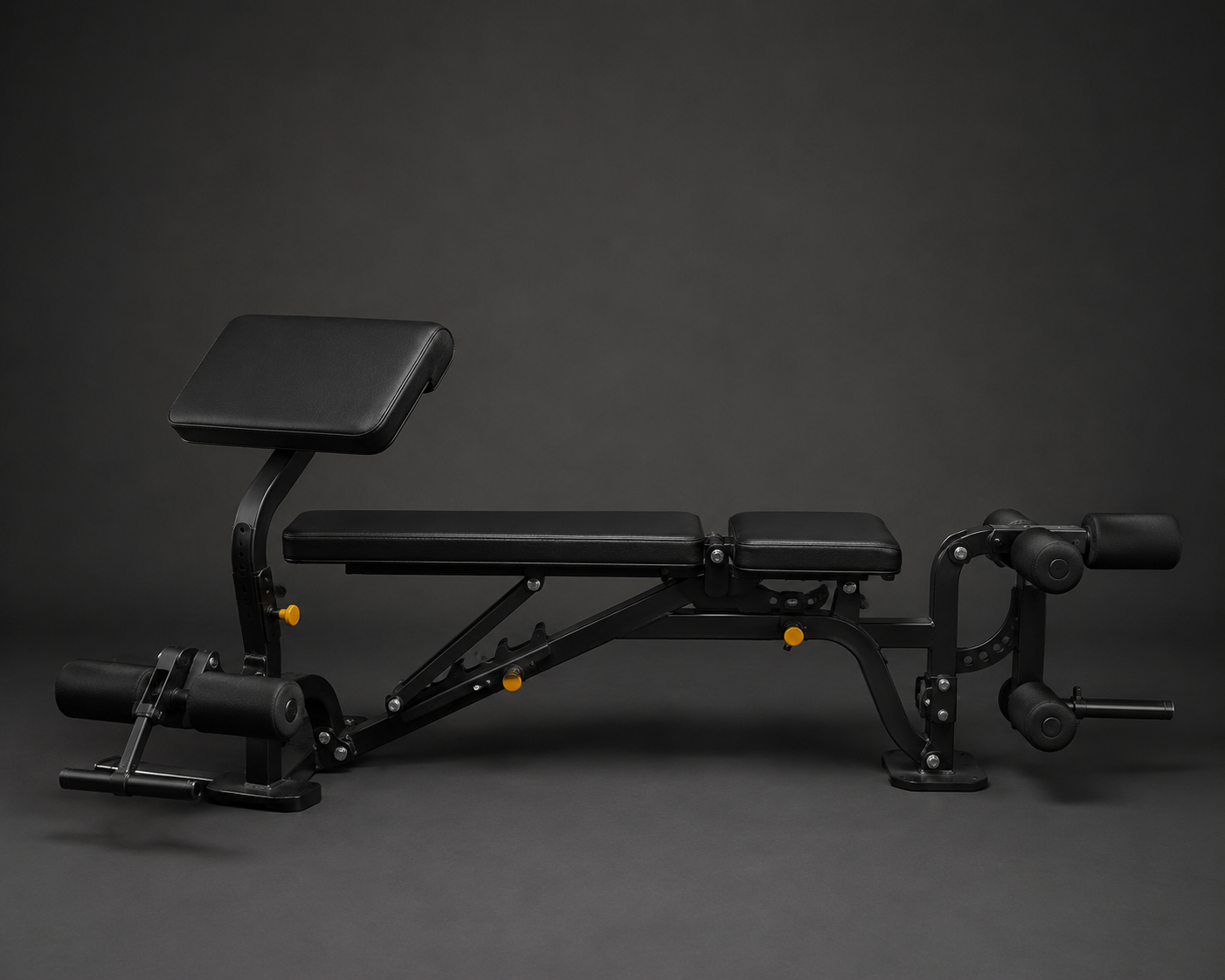 ForgeFit Pro adjustable weight bench in flat position on gym floor