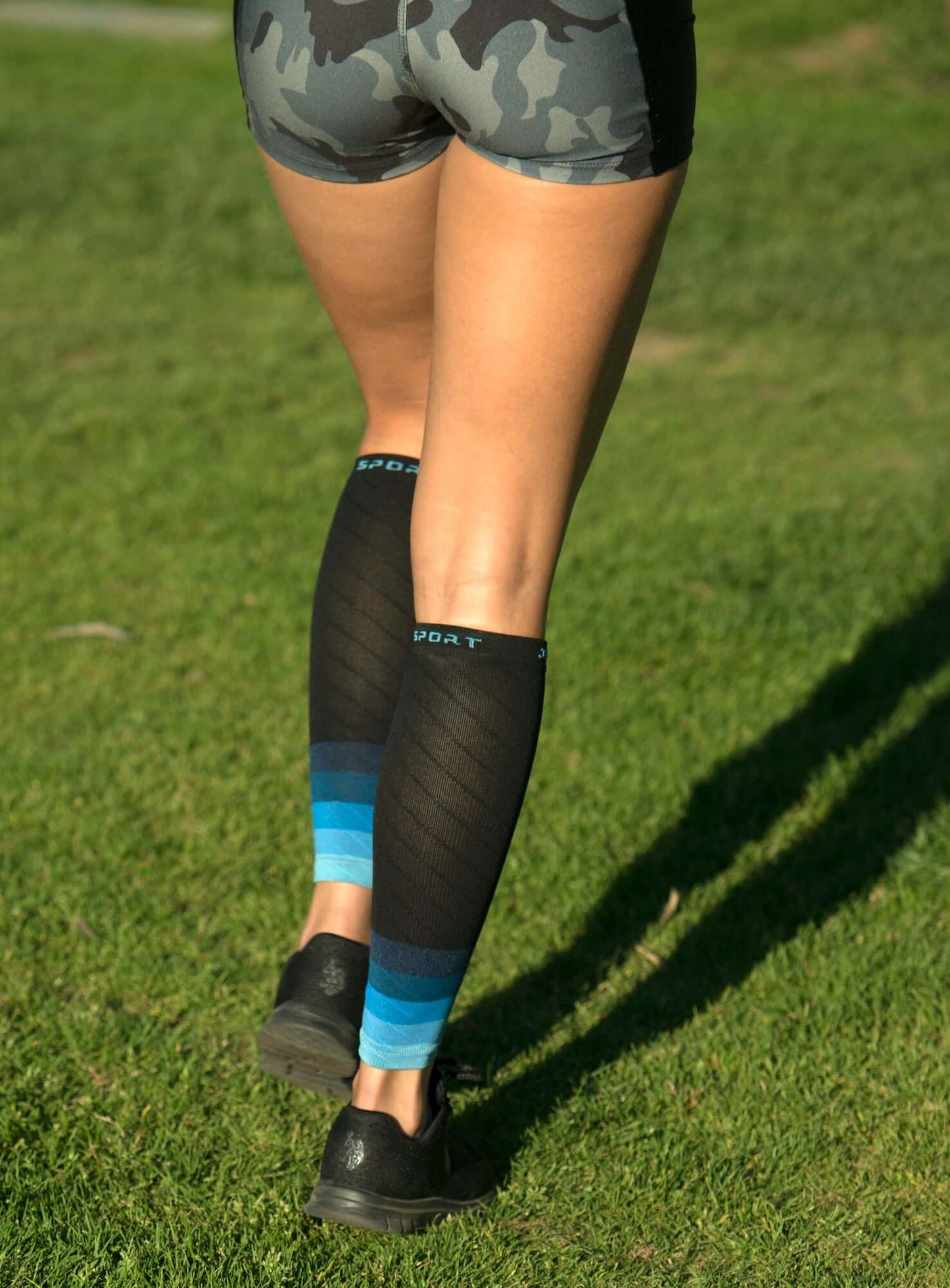 Endurance compression sleeve for calf support during workouts - close up
