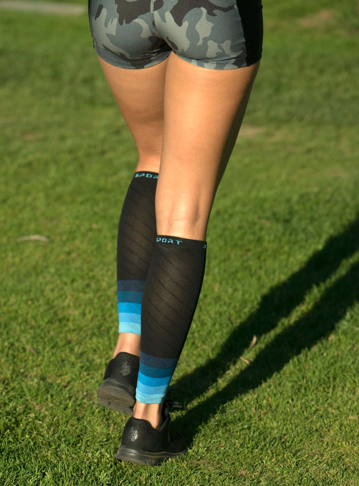 Endurance compression sleeve for calf support during workouts - close up