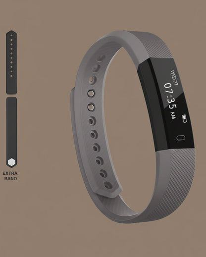 Grey activity tracker with an extra band