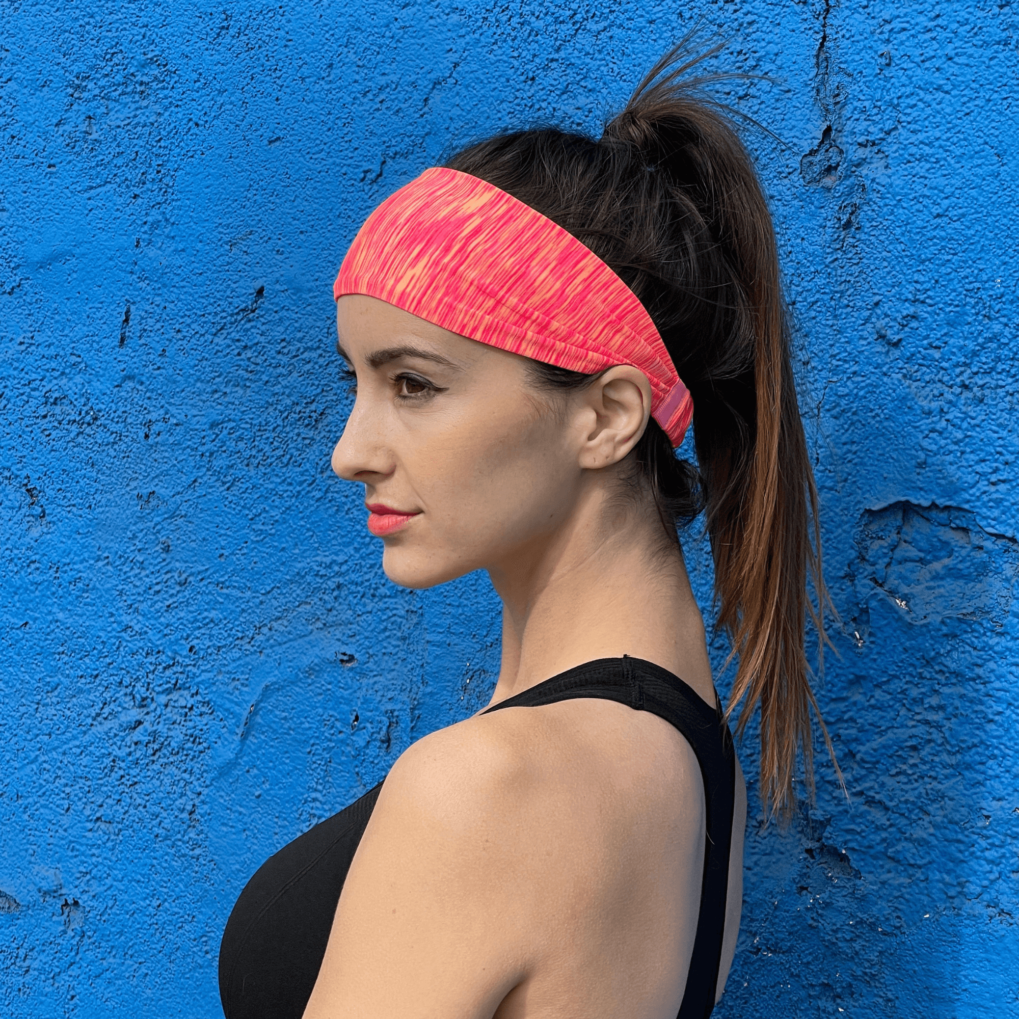 Sweat-wicking sport headband worn during workout - lifestyle shot