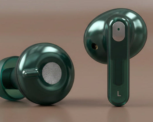 Pulse earbuds in green colorway, wireless design