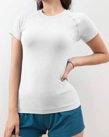 White fitted short-sleeve sports T-shirt