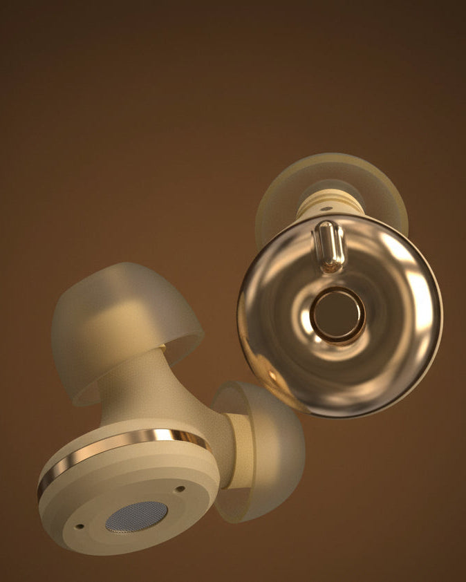 Close-up of Pulse earbud showing secure-fit design