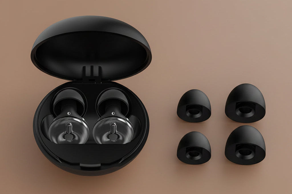 Pulse wireless earbuds and charging case, black